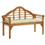 Queen garden bench with cushion, solid acacia wood, 135 cm by , garden benches - Ref: Foro24-3061421, Price: 225,50 €, Discou...