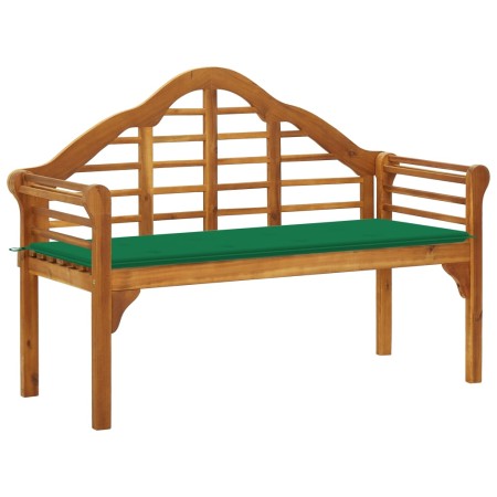 Queen garden bench with cushion, solid acacia wood, 135 cm by , garden benches - Ref: Foro24-3061409, Price: 219,43 €, Discou...