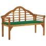 Queen garden bench with cushion, solid acacia wood, 135 cm by , garden benches - Ref: Foro24-3061409, Price: 219,43 €, Discou...