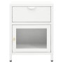 Mesita de noche blanca acero y vidrio 40x30x54,5 cm de vidaXL, Mesitas de noche - Ref: Foro24-336053, Precio: 69,07 €, Descue...