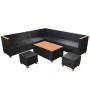 Muebles de jardín y cojines 7 piezas ratán sintético negro de vidaXL, Conjuntos de jardín - Ref: Foro24-42999, Precio: 700,25...