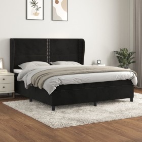 Box spring bed with black velvet mattress 180x200 cm by , Beds and slatted bases - Ref: Foro24-3129167, Price: 662,41 €, Disc...