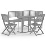 Garden bistro furniture 4 pieces solid gray acacia wood by , Garden sets - Ref: Foro24-3057867, Price: 450,81 €, Discount: %