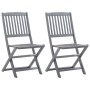 Garden bistro furniture 4 pieces solid gray acacia wood by , Garden sets - Ref: Foro24-3057867, Price: 450,81 €, Discount: %