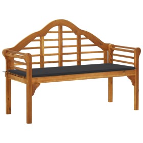 Queen garden bench with cushion solid acacia wood 135 cm by , garden benches - Ref: Foro24-3061404, Price: 223,99 €, Discount: %