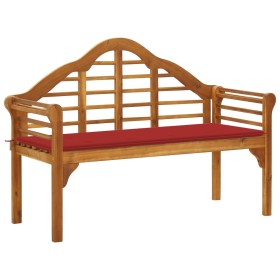 Queen garden bench with cushion solid acacia wood 135 cm by , garden benches - Ref: Foro24-3061410, Price: 229,99 €, Discount: %