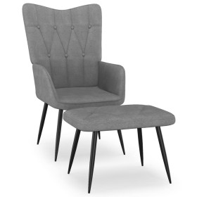 Silla de relajación con taburete tela gris oscuro de , Sillones - Ref: Foro24-327557, Precio: 112,99 €, Descuento: %