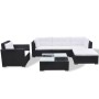 Set muebles de jardín 6 piezas y cojines ratán sintético negro de vidaXL, Conjuntos de jardín - Ref: Foro24-42743, Precio: 51...