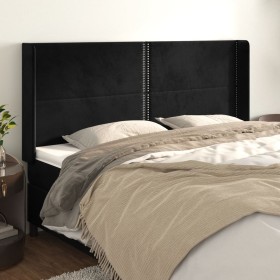 Headboard with black velvet ears 183x16x118/128 cm by , Headboards and footboards - Ref: Foro24-3119502, Price: 145,99 €, Dis...