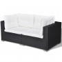 Set muebles de jardín 6 piezas y cojines ratán sintético negro de vidaXL, Conjuntos de jardín - Ref: Foro24-42743, Precio: 51...