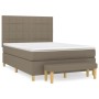 Box spring bed with taupe gray fabric mattress 140x190 cm by , Beds and slatted bases - Ref: Foro24-3137153, Price: 595,40 €,...