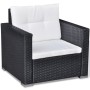 Set muebles de jardín 6 piezas y cojines ratán sintético negro de vidaXL, Conjuntos de jardín - Ref: Foro24-42743, Precio: 51...