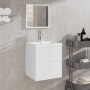 White engineered wood bathroom cabinet with mirror by , Bathroom furniture - Ref: Foro24-804863, Price: 56,87 €, Discount: %