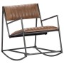 Light brown genuine leather rocking chair by , Rocking chairs - Ref: Foro24-282904, Price: 148,32 €, Discount: %