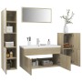 Engineered wood bathroom furniture set in Sonoma oak. by , Bathroom furniture - Ref: Foro24-3071111, Price: 353,99 €, Discoun...