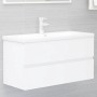 Mueble con lavabo blanco brillante aglomerado de , Tocadores de baño - Ref: Foro24-3071558, Precio: 245,70 €, Descuento: %