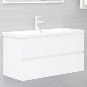 Mueble con lavabo blanco brillante aglomerado de , Tocadores de baño - Ref: Foro24-3071558, Precio: 236,99 €, Descuento: %