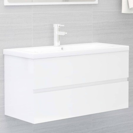 Furniture with glossy white engineered wood sink by , bathroom vanities - Ref: Foro24-3071564, Price: 230,43 €, Discount: %