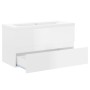 Mueble con lavabo madera de ingeniería blanco brillo de , Tocadores de baño - Ref: Foro24-3071564, Precio: 235,82 €, Descuent...