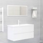 Furniture with glossy white engineered wood sink by , bathroom vanities - Ref: Foro24-3071564, Price: 230,43 €, Discount: %