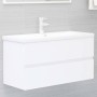 Mueble con lavabo madera de ingeniería blanco de , Tocadores de baño - Ref: Foro24-3071648, Precio: 307,65 €, Descuento: %