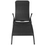 Black polyrattan folding lounger by vidaXL, Loungers - Ref: Foro24-42946, Price: 70,70 €, Discount: %