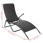 Black polyrattan folding lounger by vidaXL, Loungers - Ref: Foro24-42946, Price: 70,70 €, Discount: %