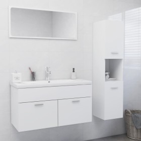 White engineered wood bathroom furniture set by , Bathroom furniture - Ref: Foro24-3071153, Price: 302,99 €, Discount: %