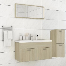 Engineered wood bathroom furniture set in Sonoma oak. by , Bathroom furniture - Ref: Foro24-3071201, Price: 298,17 €, Discoun...