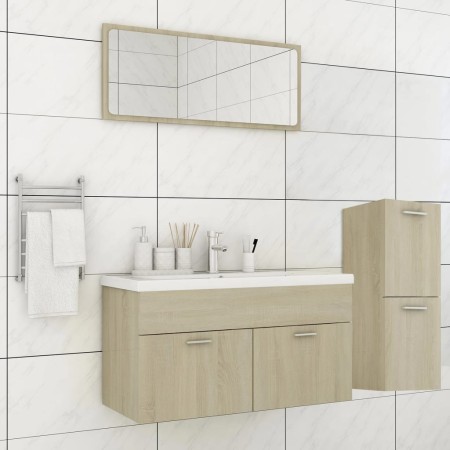 Juego de muebles de baño madera de ingeniería roble Sonoma de , Muebles de baño - Ref: Foro24-3071201, Precio: 281,99 €, Desc...