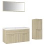 Engineered wood bathroom furniture set in Sonoma oak. by , Bathroom furniture - Ref: Foro24-3071201, Price: 281,99 €, Discoun...