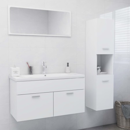 Engineered wood white bathroom furniture set by , Bathroom furniture - Ref: Foro24-3071423, Price: 368,08 €, Discount: %