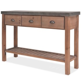 Solid spruce wood console table 122x35x80 cm by , Side tables - Ref: Foro24-245460, Price: 271,28 €, Discount: %