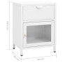 Mesita de noche blanca acero y vidrio 40x30x54,5 cm de vidaXL, Mesitas de noche - Ref: Foro24-336053, Precio: 69,07 €, Descue...