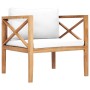 Solid teak wood garden chair with cream cushions by , Garden chairs - Ref: Foro24-49369, Price: 185,53 €, Discount: %