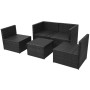 5-teiliges Gartenmöbel-Set und Kissen Kunstrattan schwarz von vidaXL, Gartensets - Ref: Foro24-43110, Preis: 341,37 €, Rabatt: %