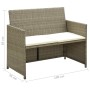 2-seater garden sofa with beige synthetic rattan cushions by , Outdoor sofas - Ref: Foro24-46396, Price: 120,55 €, Discount: %