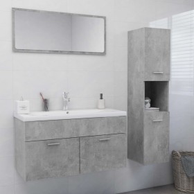 Juego de muebles de baño madera de ingeniería gris hormigón de , Muebles de baño - Ref: Foro24-3071157, Precio: 328,15 €, Des...