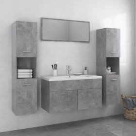 Juego de muebles de baño madera de ingeniería gris hormigón de , Muebles de baño - Ref: Foro24-3071247, Precio: 379,99 €, Des...