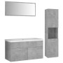 Juego de muebles de baño madera de ingeniería gris hormigón de , Muebles de baño - Ref: Foro24-3071157, Precio: 328,15 €, Des...