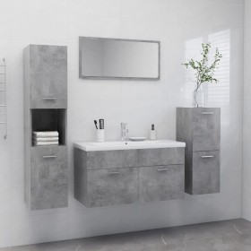 Juego de muebles de baño madera de ingeniería gris hormigón de , Muebles de baño - Ref: Foro24-3071382, Precio: 401,37 €, Des...