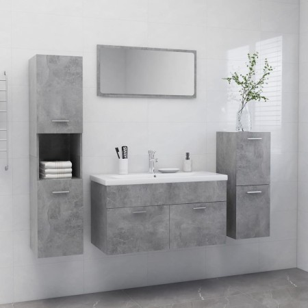 Juego de muebles de baño madera de ingeniería gris hormigón de , Muebles de baño - Ref: Foro24-3071382, Precio: 413,81 €, Des...