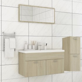 Sonoma Oak Engineered Wood Bathroom Furniture Set by , Bathroom furniture - Ref: Foro24-3071471, Price: 353,36 €, Discount: %