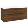 Oak brown plywood bathroom cabinet with sink by , bathroom vanities - Ref: Foro24-3152881, Price: 244,32 €, Discount: %