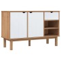 Aparador OTTA madera maciza pino marrón y blanco 114x43x73,5 cm de , Aparadores - Ref: Foro24-351302, Precio: 156,99 €, Descu...