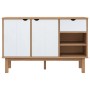 Aparador OTTA madera maciza pino marrón y blanco 114x43x73,5 cm de , Aparadores - Ref: Foro24-351302, Precio: 156,99 €, Descu...