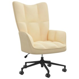 Silla de relajación de terciopelo blanco crema de , Sillones - Ref: Foro24-328181, Precio: 129,26 €, Descuento: %