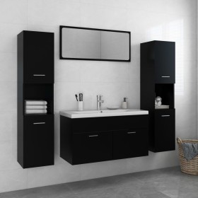 Black engineered wood bathroom furniture set by , Bathroom furniture - Ref: Foro24-3071244, Price: 372,41 €, Discount: %