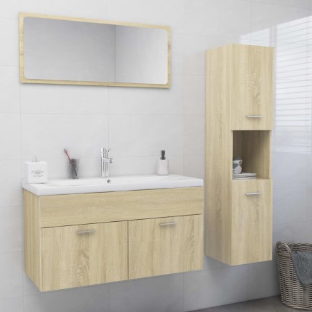 Badezimmermöbel-Set aus Sonoma-Eichenholzwerkstoff von , Badezimmermöbel - Ref: Foro24-3071156, Preis: 362,67 €, Rabatt: %