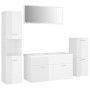 Glossy white engineered wood bathroom furniture set by , Bathroom furniture - Ref: Foro24-3071114, Price: 371,45 €, Discount: %